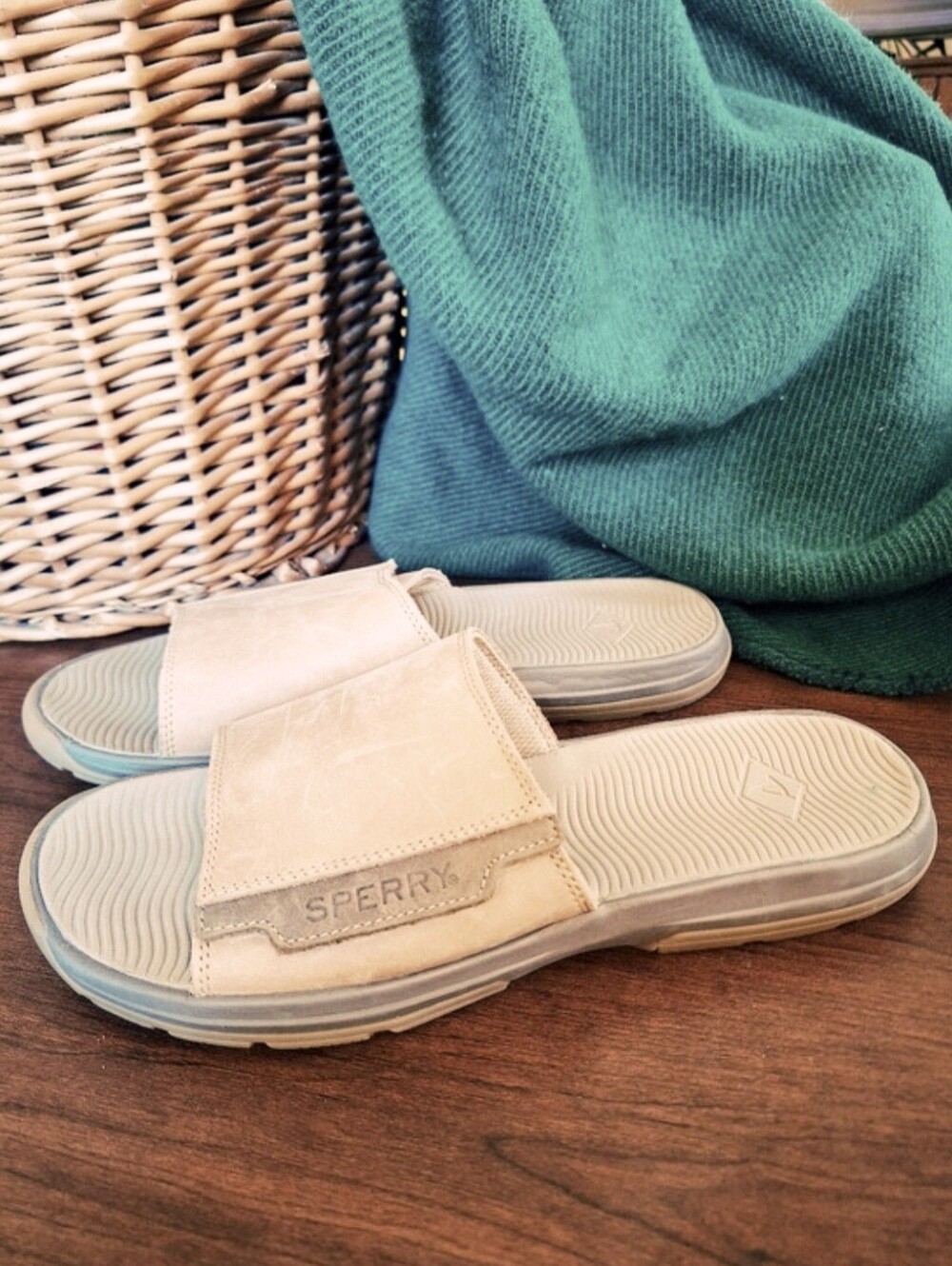 NWOT Sperry Men's Whitecap Slide Sandals - Tan Leather - Size 11